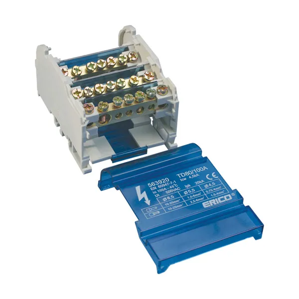 FOUR POLE DISTRIBUTION BLOCK, 80/100 A TD COMPACT TD-80-100 ALL