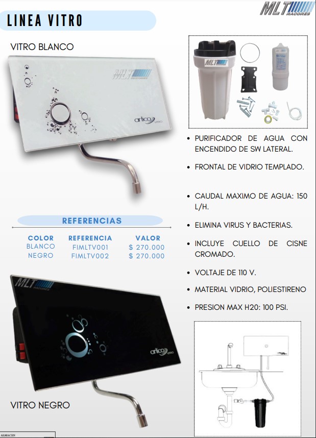Purificador de agua a base de ozono vitro blanco - Imagen 2