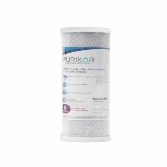 Filtro cartucho carbón en bloque 4.5X10X5 purikor