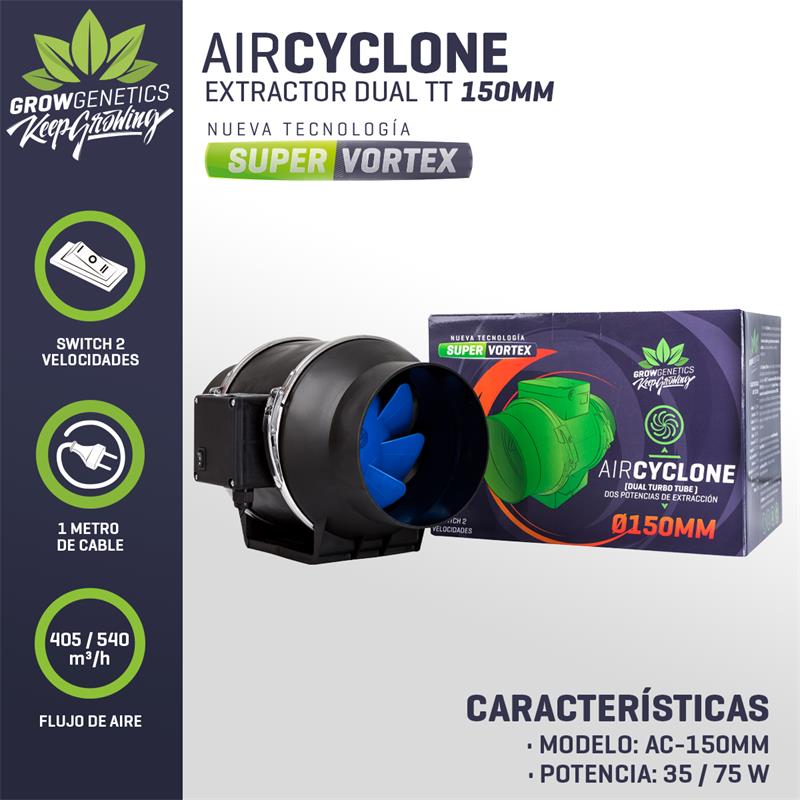 Extractor Dual TT 150mm (405 / 540 m3/h) – Grow Genetics