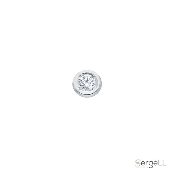 Pendiente diamante hombre con círculo de oro blanco 18k Kasos