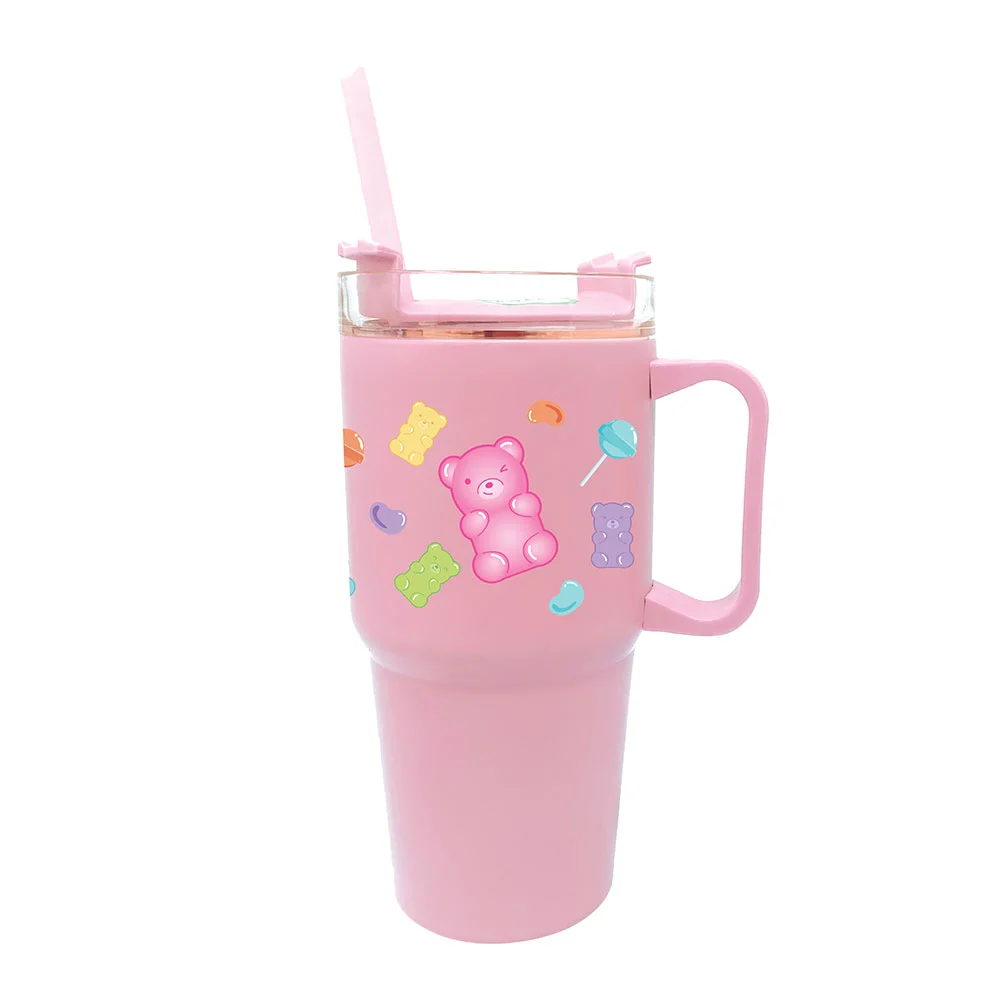 Taza con forma de osito de peluche, asa y pajita - Imagen 4